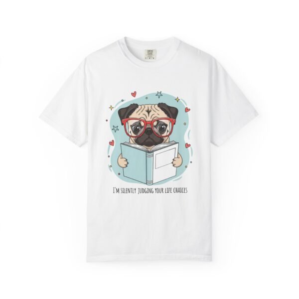 Cute Pug Reading T-Shirt, Fun Gift for Dog Lovers, Casual Wear, Pet Themed Apparel, Perfect for Birthdays or Book Lovers