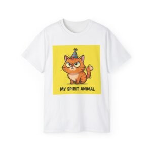 Funny Cat T-Shirt, My Spirit Animal Tee, Gift for Cat Lovers, Cute Cat Graphic Shirt, Birthday Gift, Casual Wear