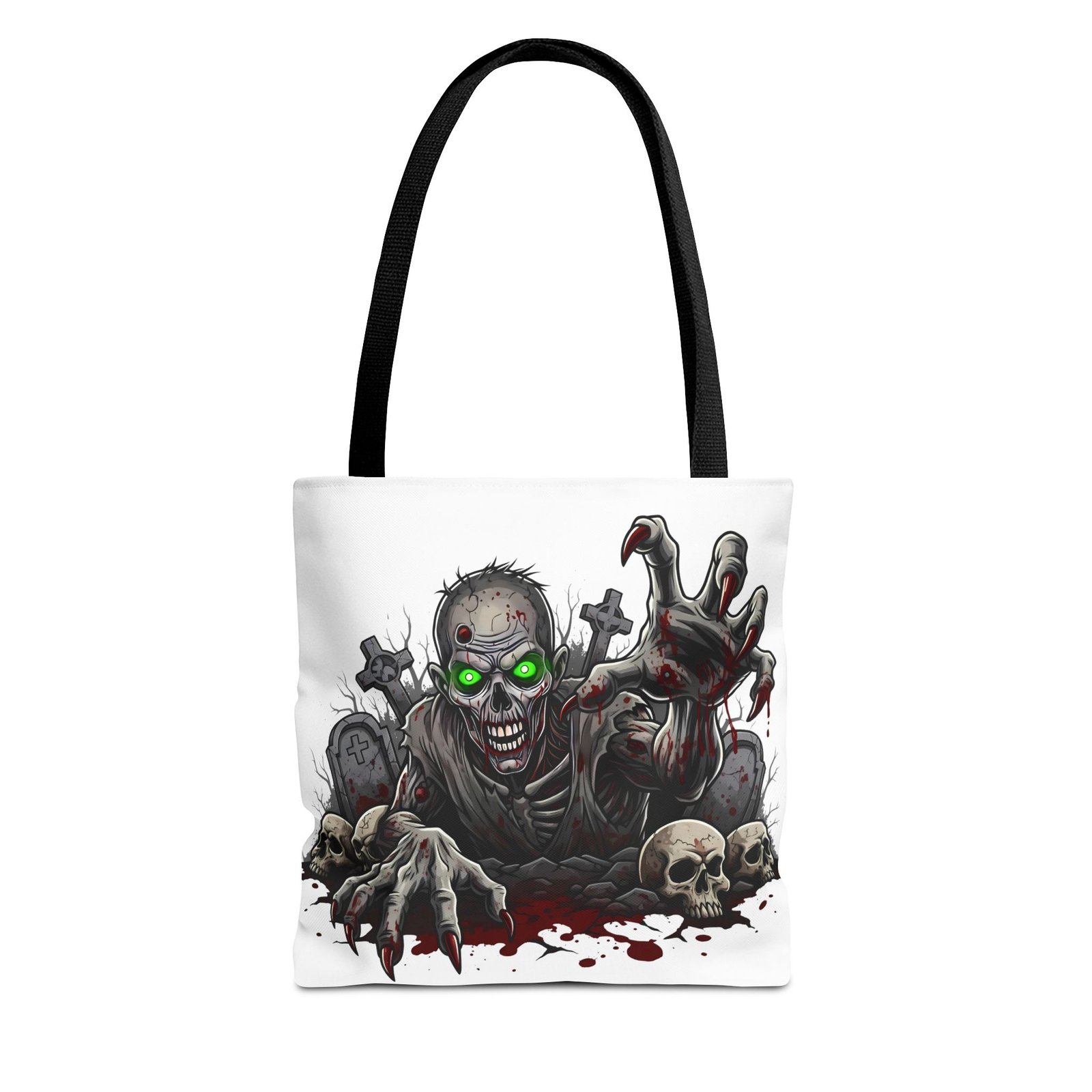 Creepy Zombie Tote Bag, Halloween Accessories, Horror Lover Gift, Spooky Bag, Unique Trick or Treat Bag