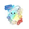 Cute Holographic Ghost Stickers - Too Cute to Spook, Kawaii Halloween Decor, Fun Gift for Kids, Crafting Supplies, Kids' Room Decor