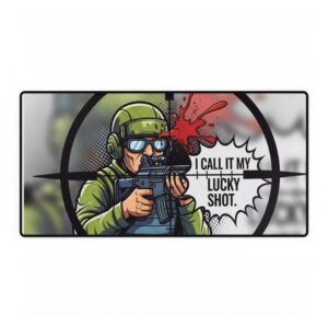 Gaming Desk Mat - I Call It My Lucky Shot, Office Decor, Gamer Gift, Battle Station Accessories, Personalized Desk Pad