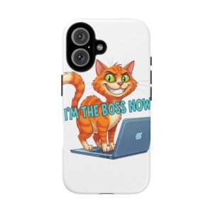 Cat-Themed Phone Case: I'm The Boss Now, Cute Kitty Case, Funny Pet Lover Gift, Cat Phone Cover, Feline Phone Case, Unique Cat Accessory