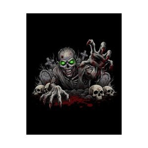 Gothic Zombie Satin Poster, Horror Wall Art, Halloween Decor, Spooky Home Accents, Scary Gift Idea, Unique Prints