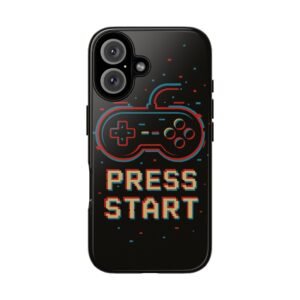 Retro Gamer Phone Case - Press Start Design, Gaming Accessories, Unique Gift for Gamers, Phone Protection, Fun & Stylish Cover