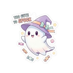 Cute Ghost Kiss-Cut Stickers | Perfect for Halloween Decor, Trick or Treat Treats, Laptop, Phone, Gift Wrap, Party Favors