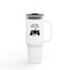 Insulated Travel Mug - Just One More Game, Gaming Mug, Travel Tumbler, Fun Gift for Gamers, Coffee Mug for Road Trips