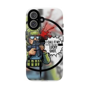 Toughened Phone Case with Military Design, I Call It My Lucky Shot, Gift for Soldiers, Unique Phone Accessory, Tough Cases