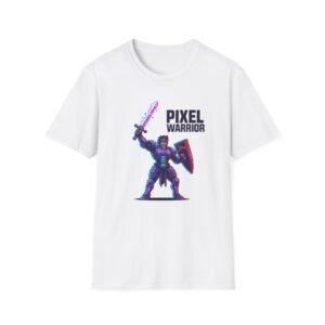 Pixel Warrior Unisex Softstyle T-Shirt | Retro Gamer Gift, Video Game Tee, Gaming Merchandise, Fantasy Shirt, Cool T-Shirt