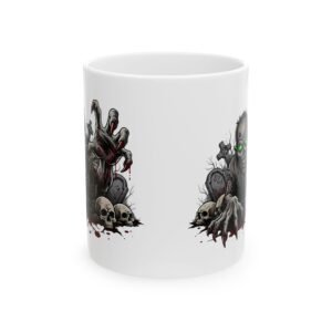 Creepy Horror-Themed Ceramic Mug | Gothic Gift for Halloween, Monster Decor, Dark Art Lovers, Spooky Coffee Cup