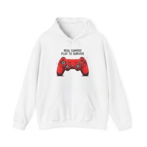 Real Gamers Play to Survive Hoodie, Gamer Sweatshirt, Video Game Apparel, PlayStation Merchandise, Gaming Gift for Him/Her