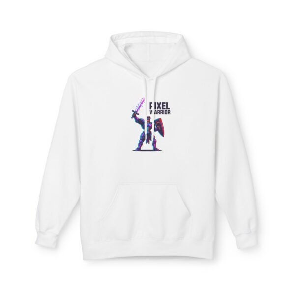 Pixel Warrior Fleece Hoodie - Unisex Gaming Apparel, Cool Gamer Gift, Cozy Casual Wear, Perfect for Conventions, Birthday or Holidays