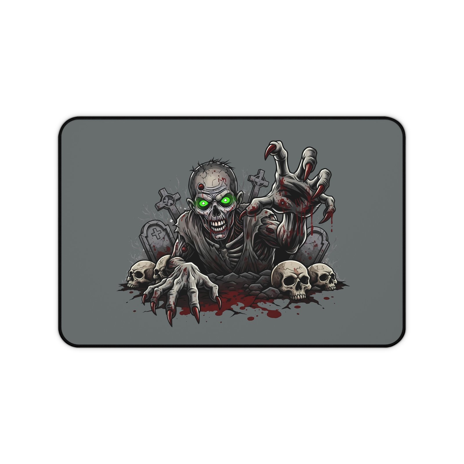Zombie-Themed Desk Mat, Gaming Mouse Pad, Spooky Office Decor, Gift for Gamers, Halloween Decor
