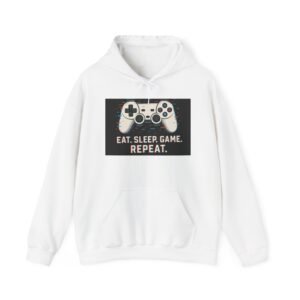 Gamer's Hoodie: Eat. Sleep. Game. Repeat. Unisex Heavy Blend Sweatshirt for Gaming Enthusiasts, Cozy Gift for Gamers