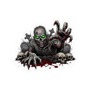Zombie Apocalypse Kiss-Cut Stickers | Spooky Halloween Decor, Creepy Laptop Stickers, Scary Gift for Horror Fans, MacBook Stickers